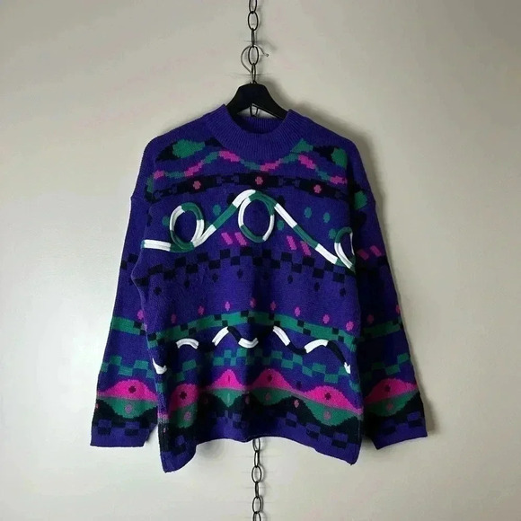 Vintage Other - Vintage Assertif  Abstract Patterned Pullover Sweater Medium